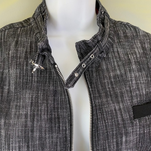 Larry Levine Vintage Style denim bomber jacket Coat 80s - Picture 7 of 8